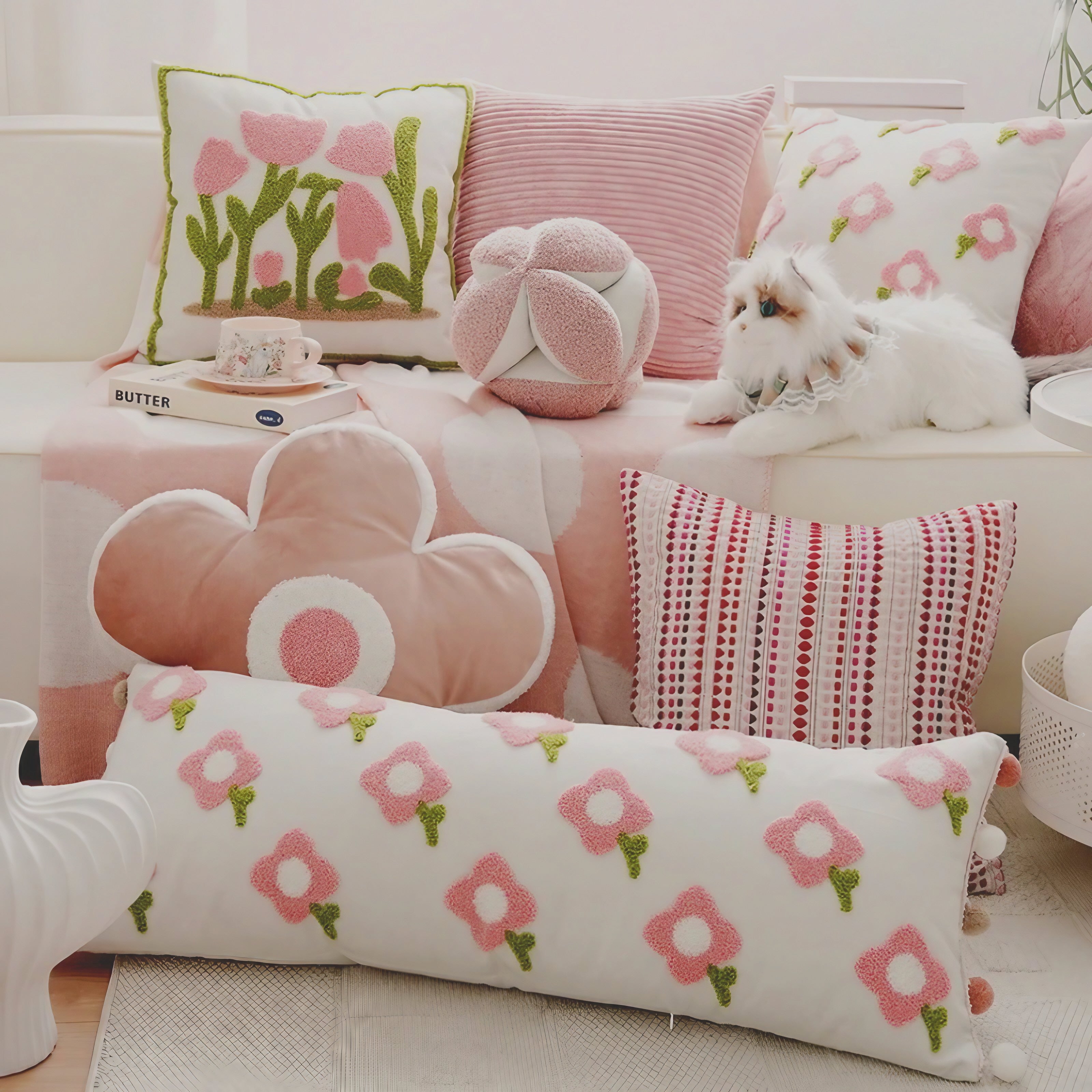 Blush Garden Cushion Cover