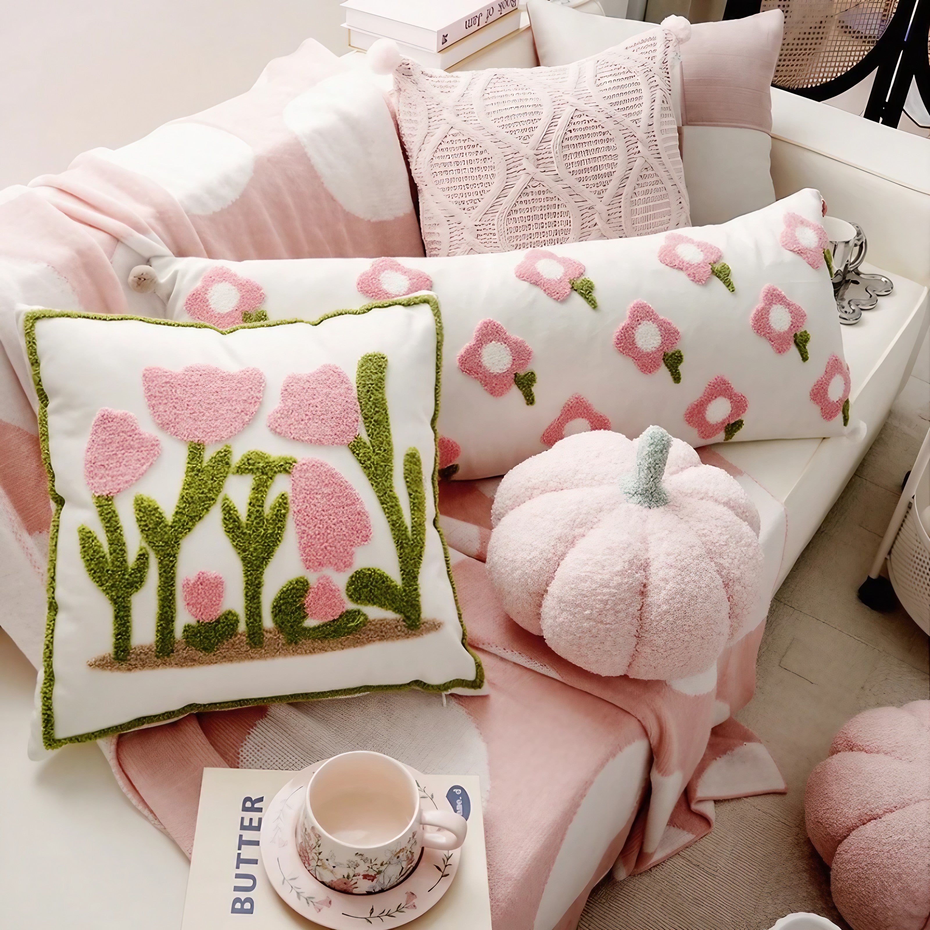 Blush Garden Cushion Cover
