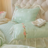 Blush Heart Ruffle Pillowcase