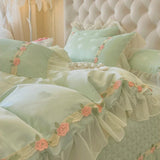 Blush Heart Ruffle Pillowcase
