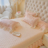 Blush Heart Ruffle Pillowcase