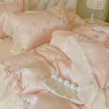 Blush Heart Ruffle Pillowcase