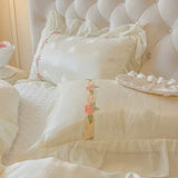 Blush Heart Ruffle Pillowcase