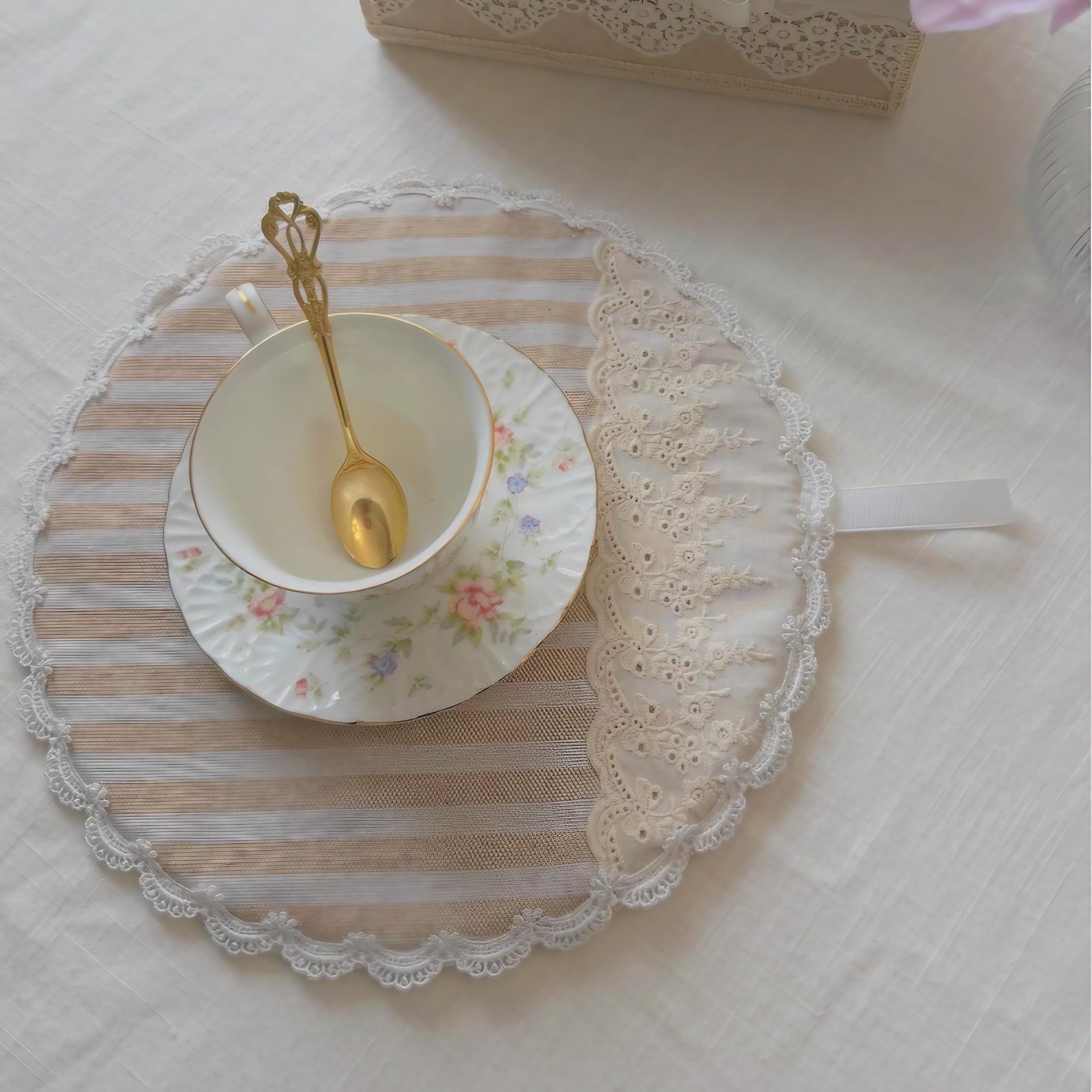 Blush Lace Floral Placemats