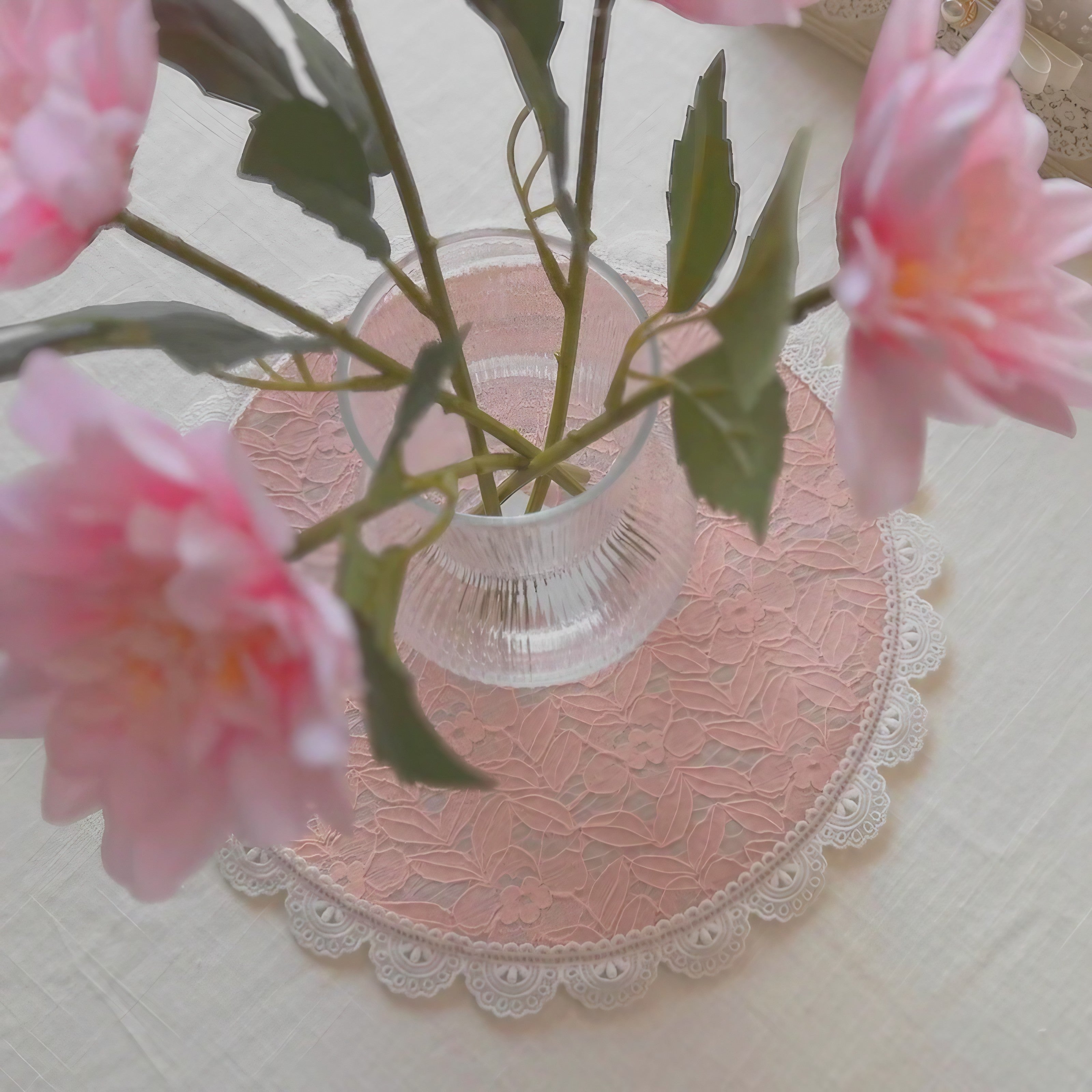 Blush Lace Floral Placemats