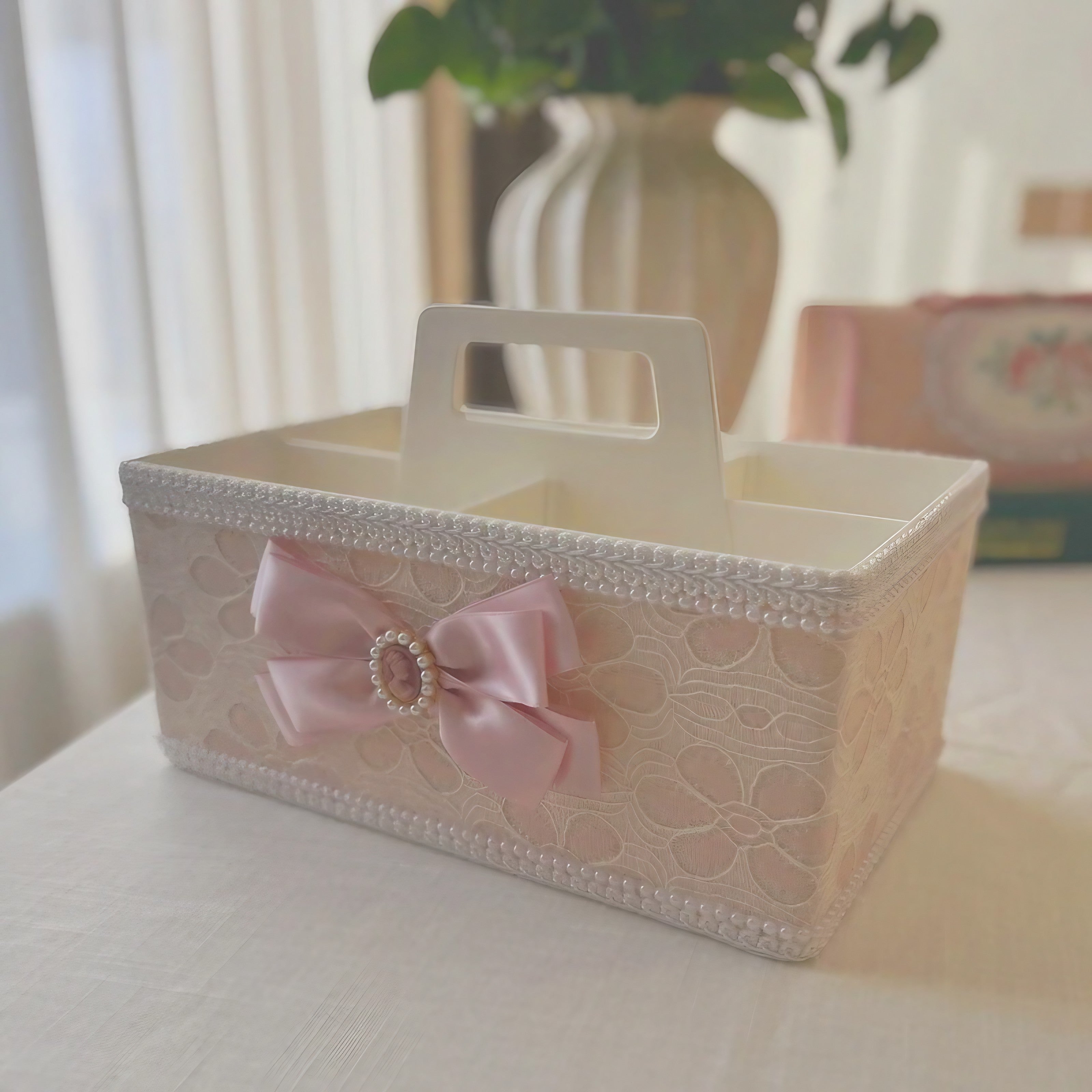 Blush Lace Vanity Caddy
