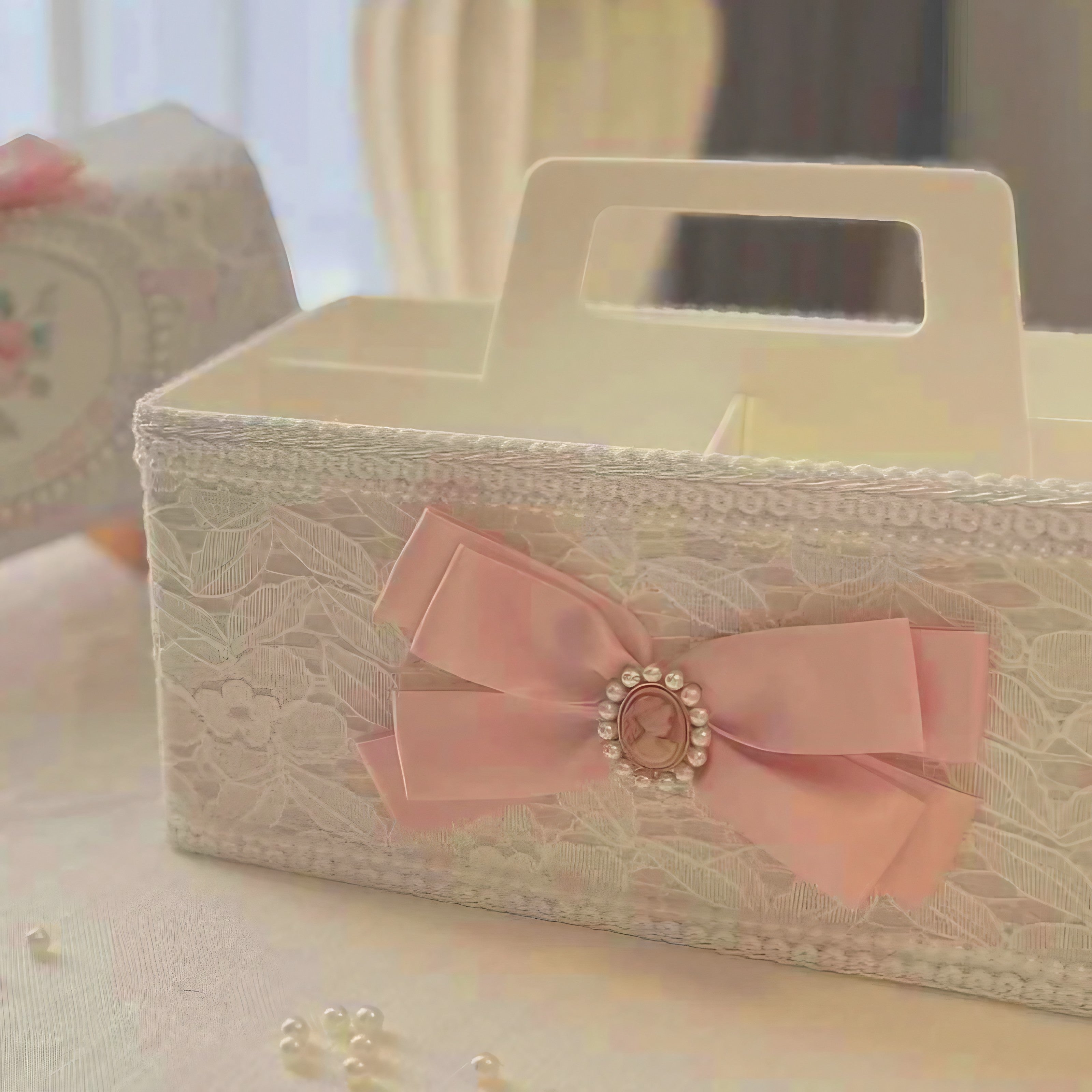 Blush Lace Vanity Caddy