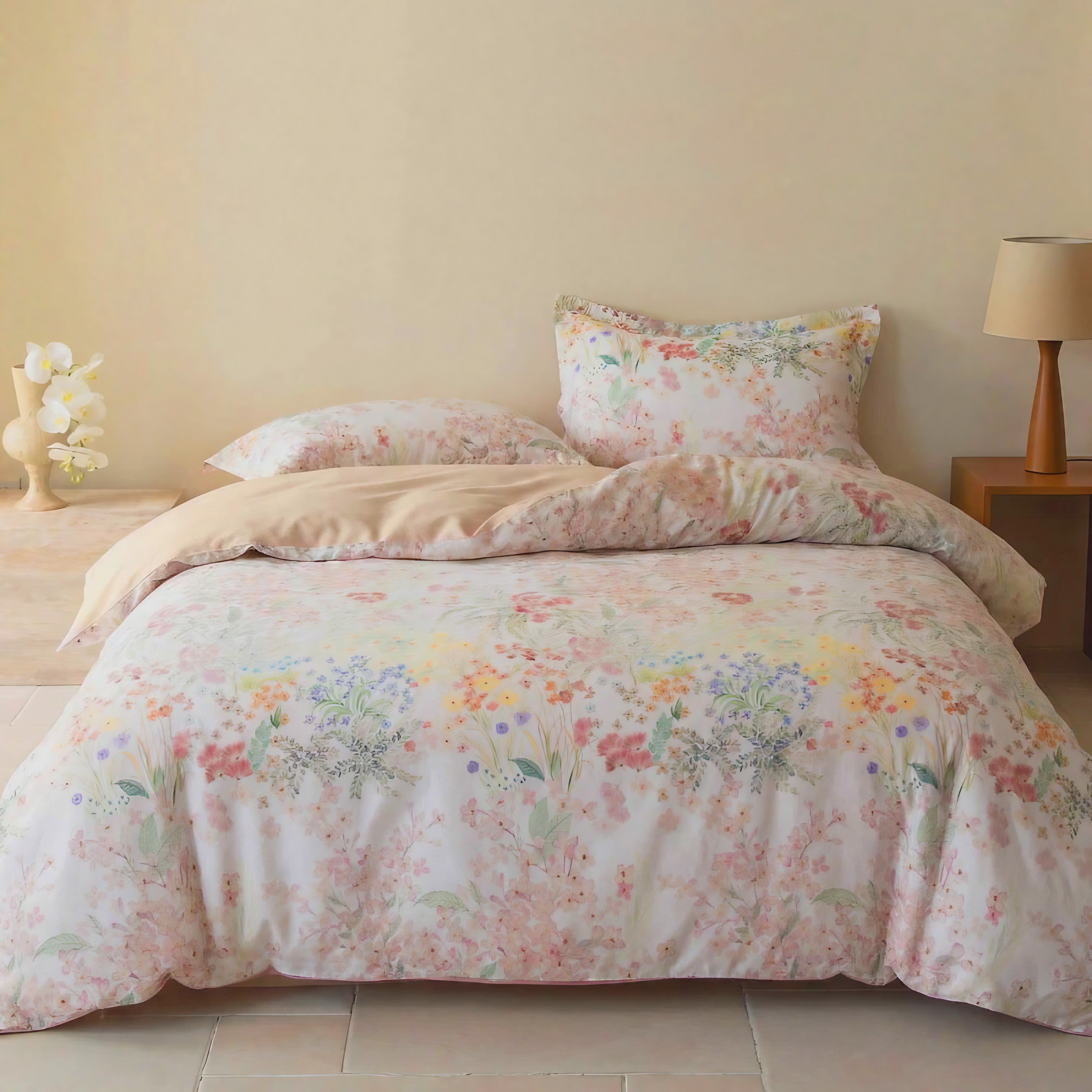 Blush Meadow Floral Bedding Set