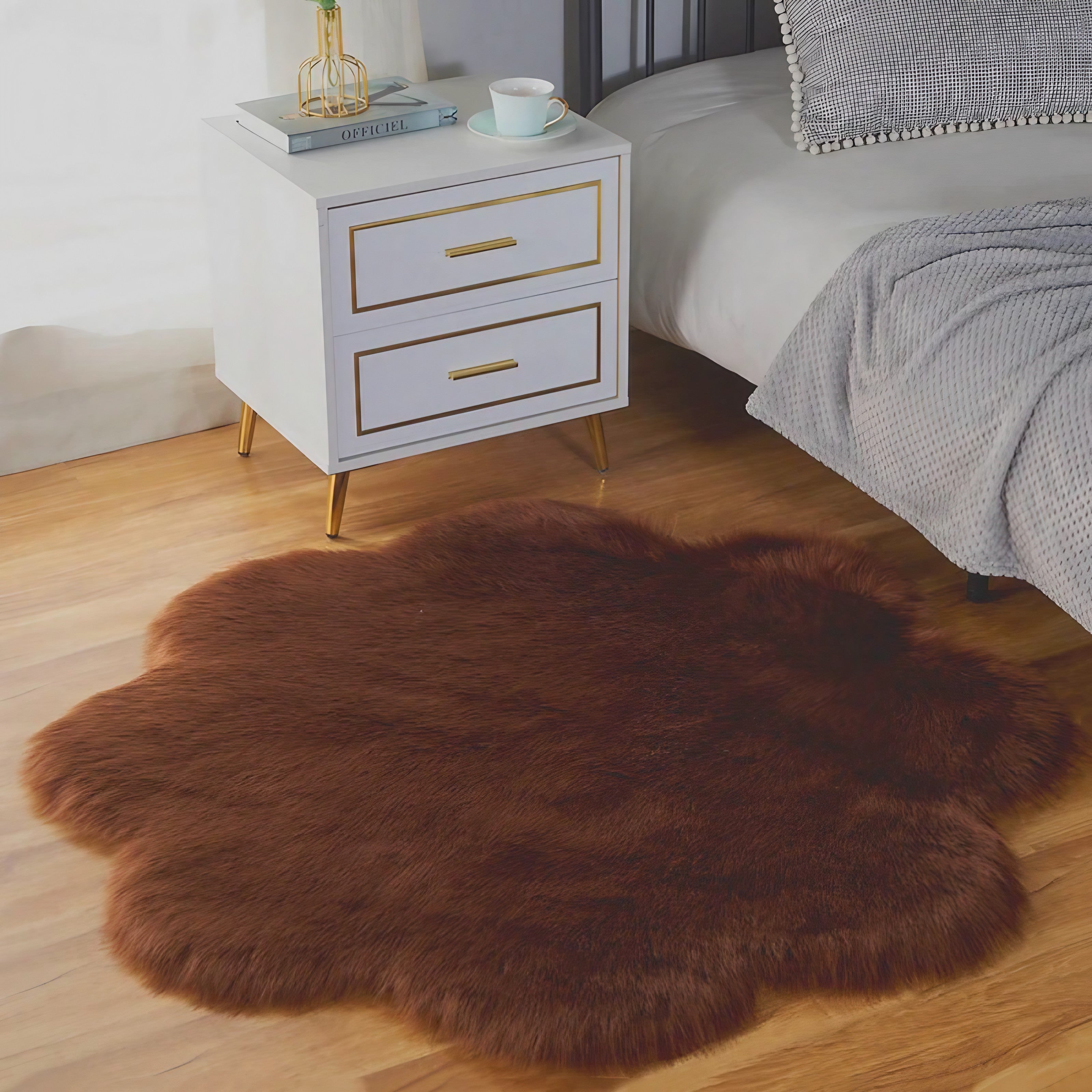 Blush Petal Faux Fur Rugs