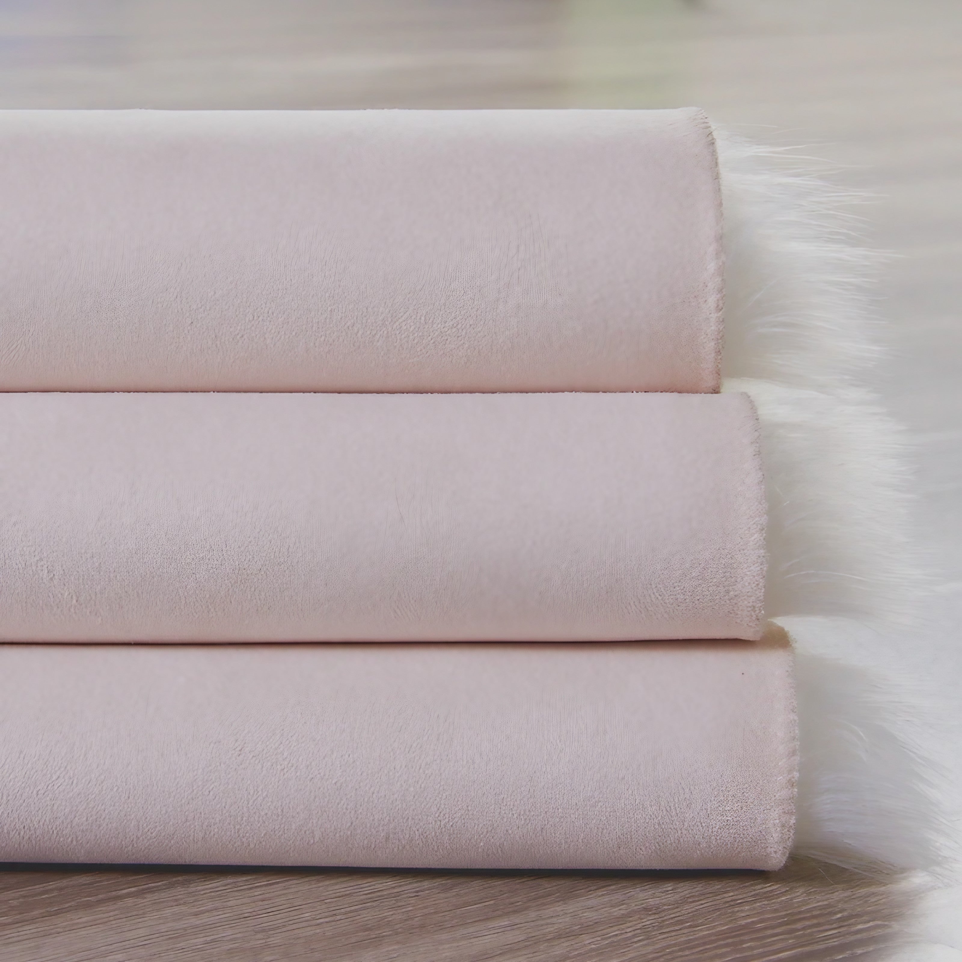Blush Petal Faux Fur Rugs