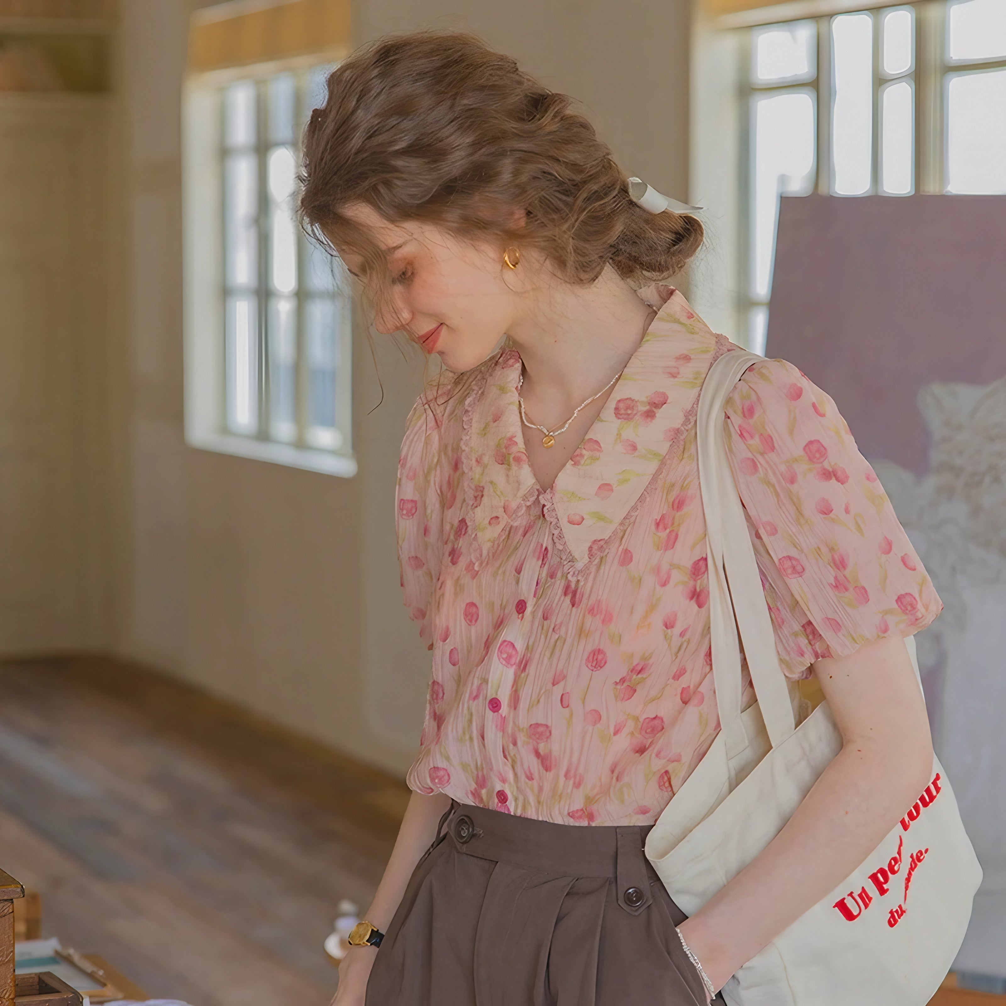 Blush Petal Lace Blouse
