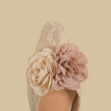 Blush Petal Lace Mules