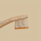 Blush Petal Lace Mules