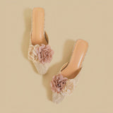 Blush Petal Lace Mules