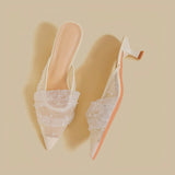 Blush Sparkle Veil Mules
