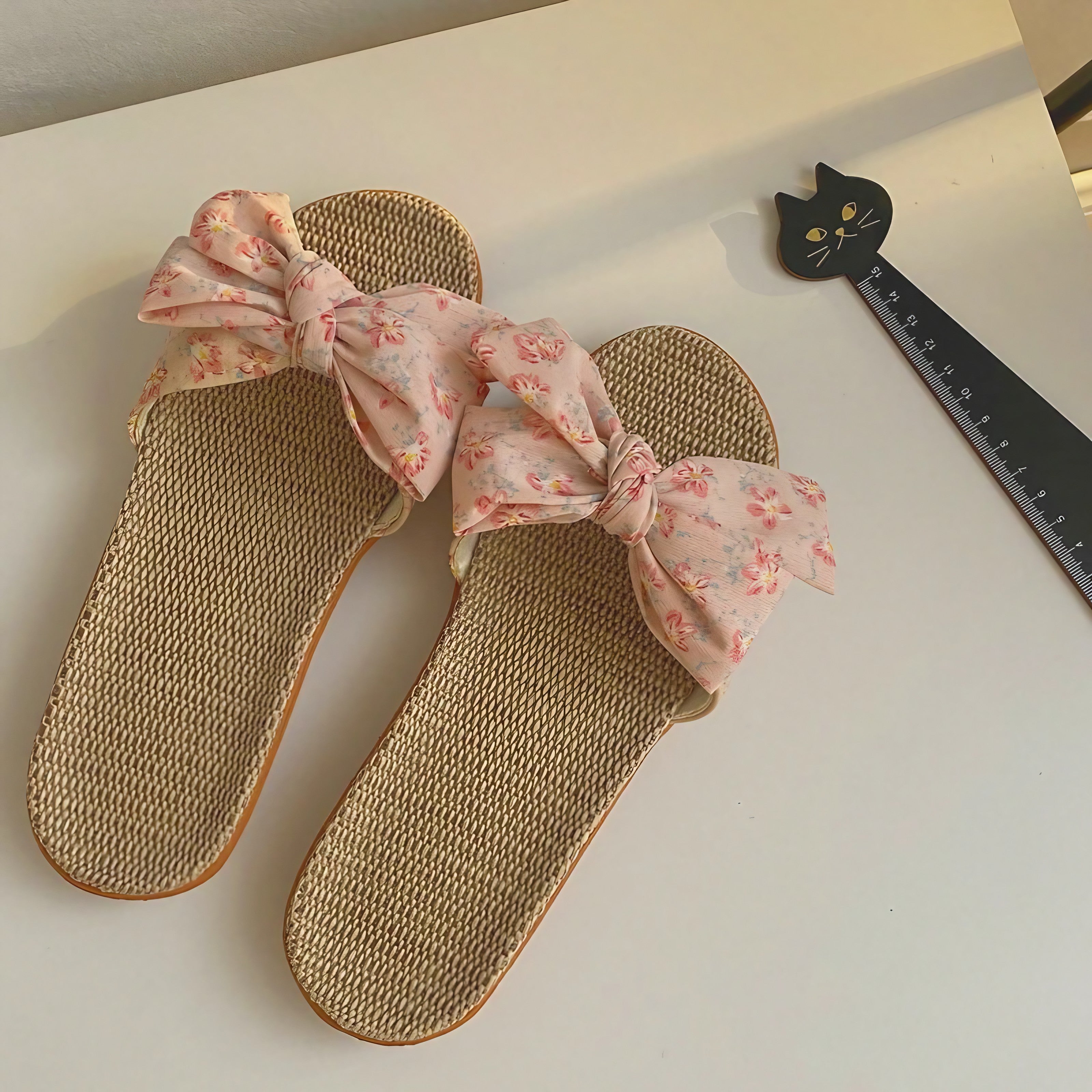 Blushing Meadow Bow Slides