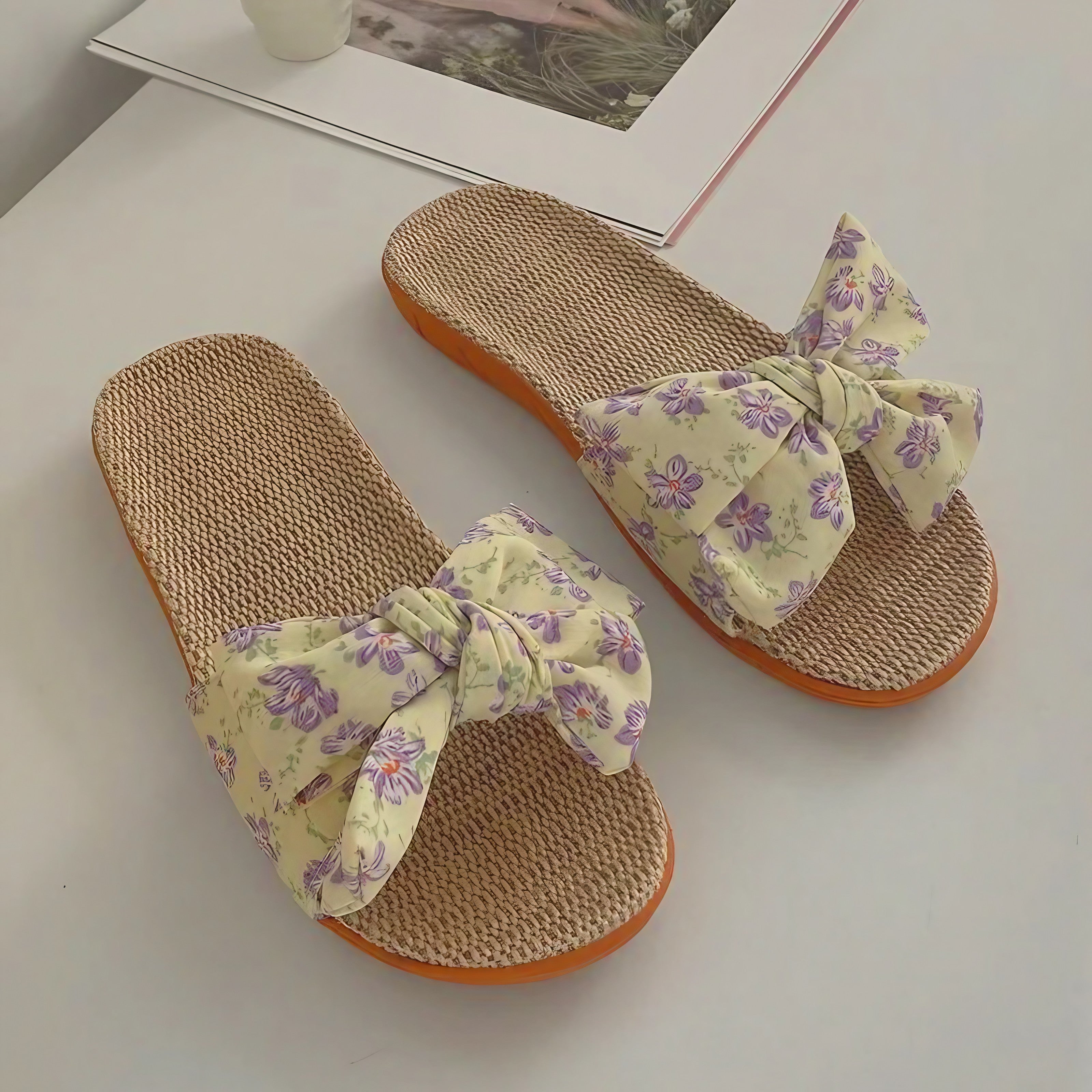 Blushing Meadow Bow Slides