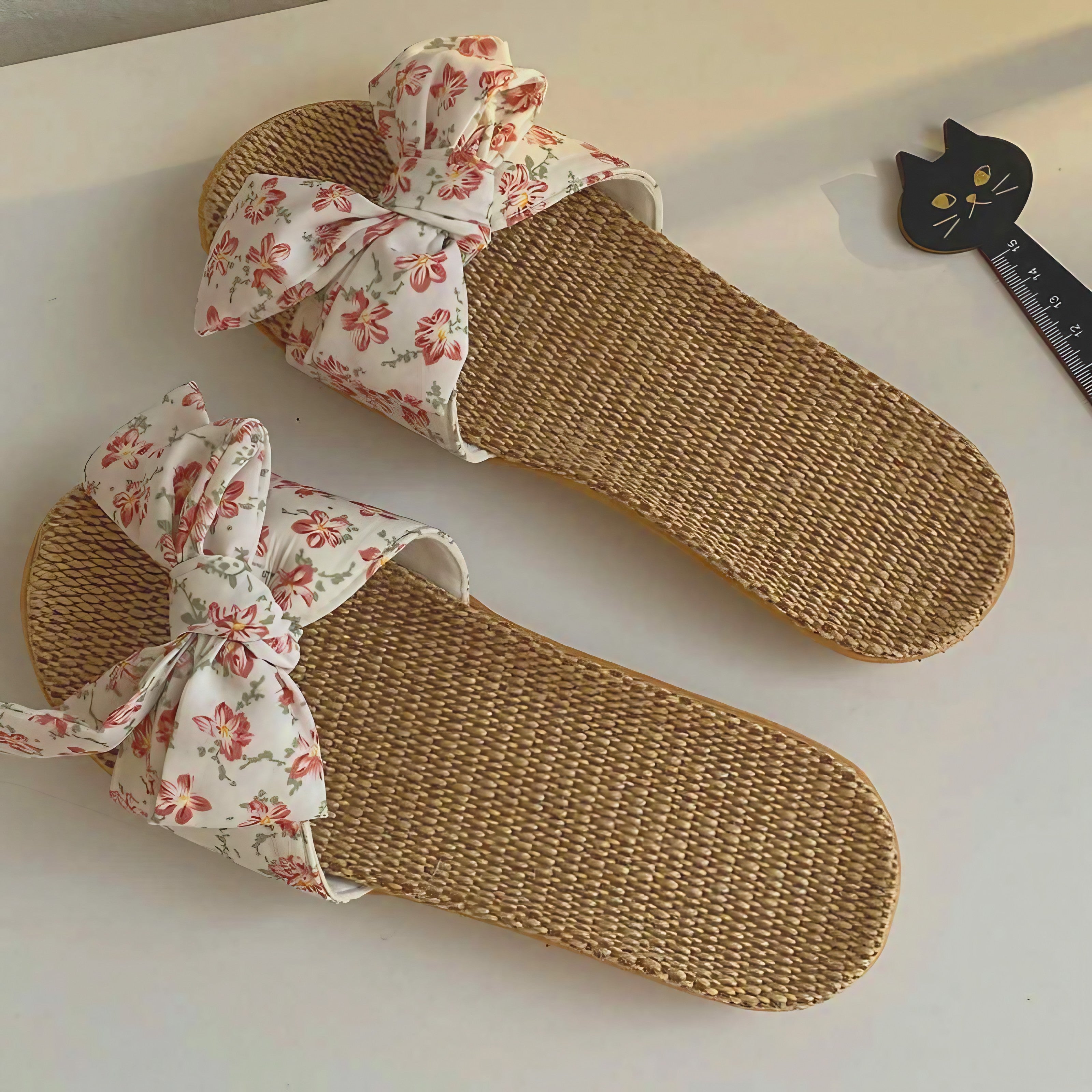 Blushing Meadow Bow Slides