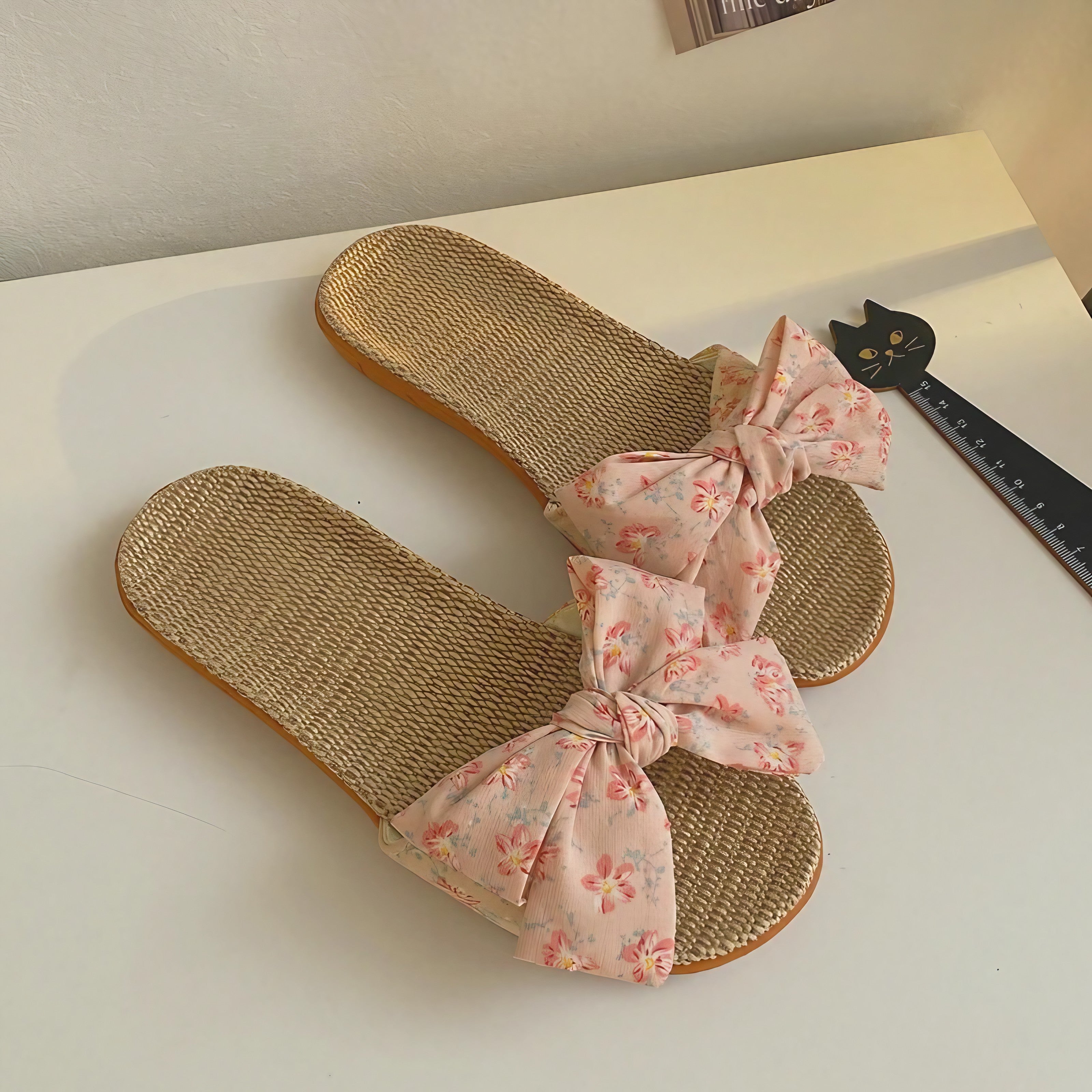 Blushing Meadow Bow Slides