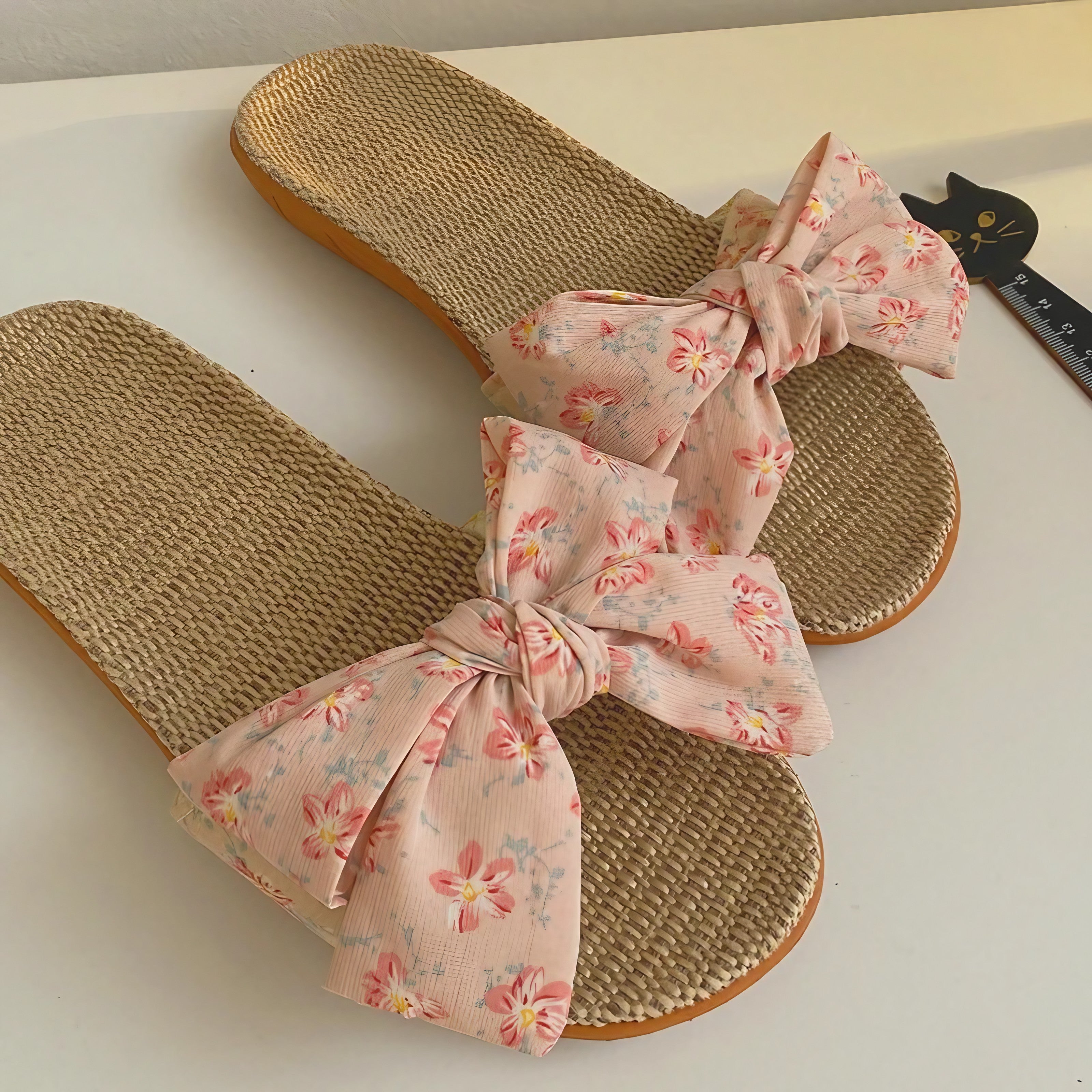 Blushing Meadow Bow Slides