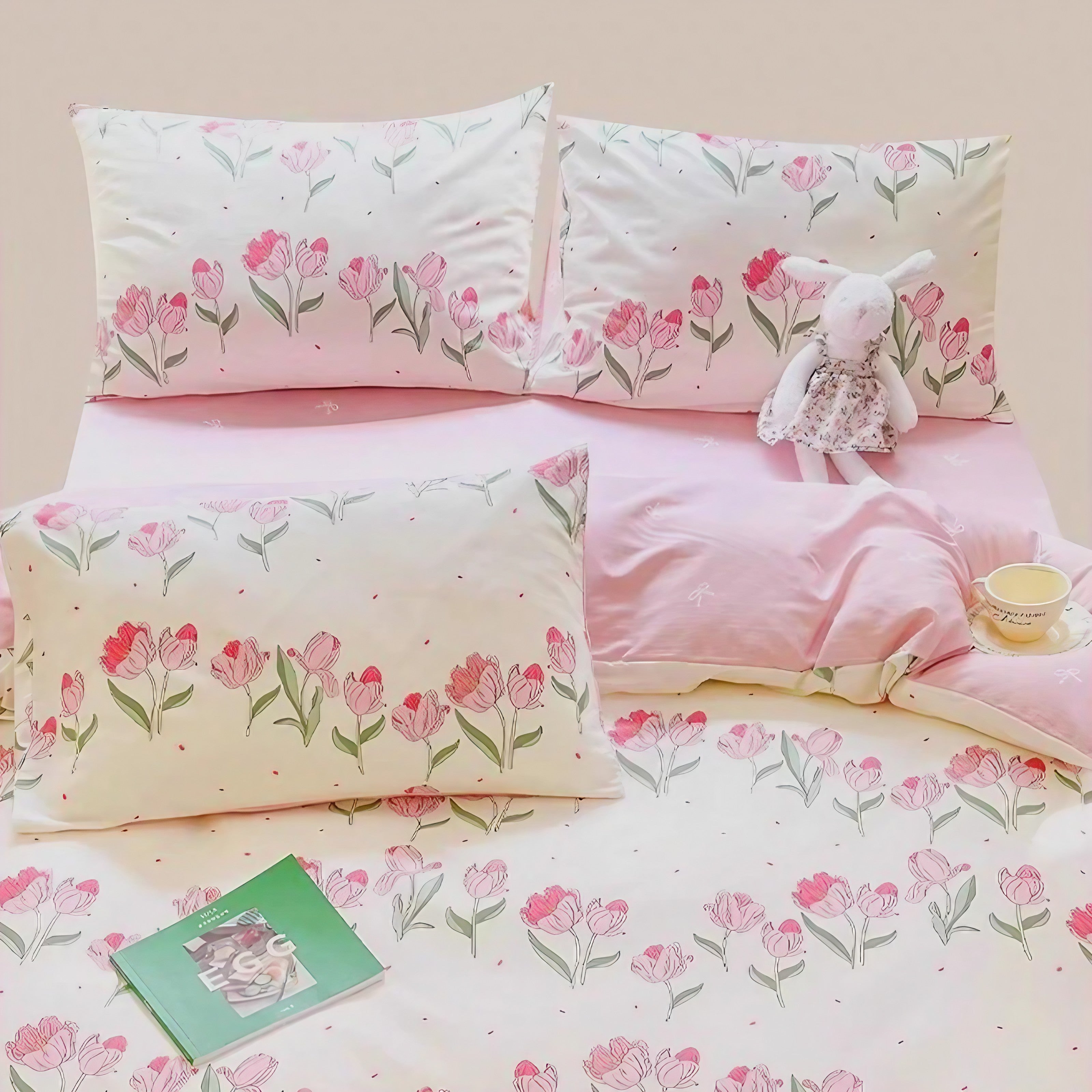 Blushing Tulip Bedding Set