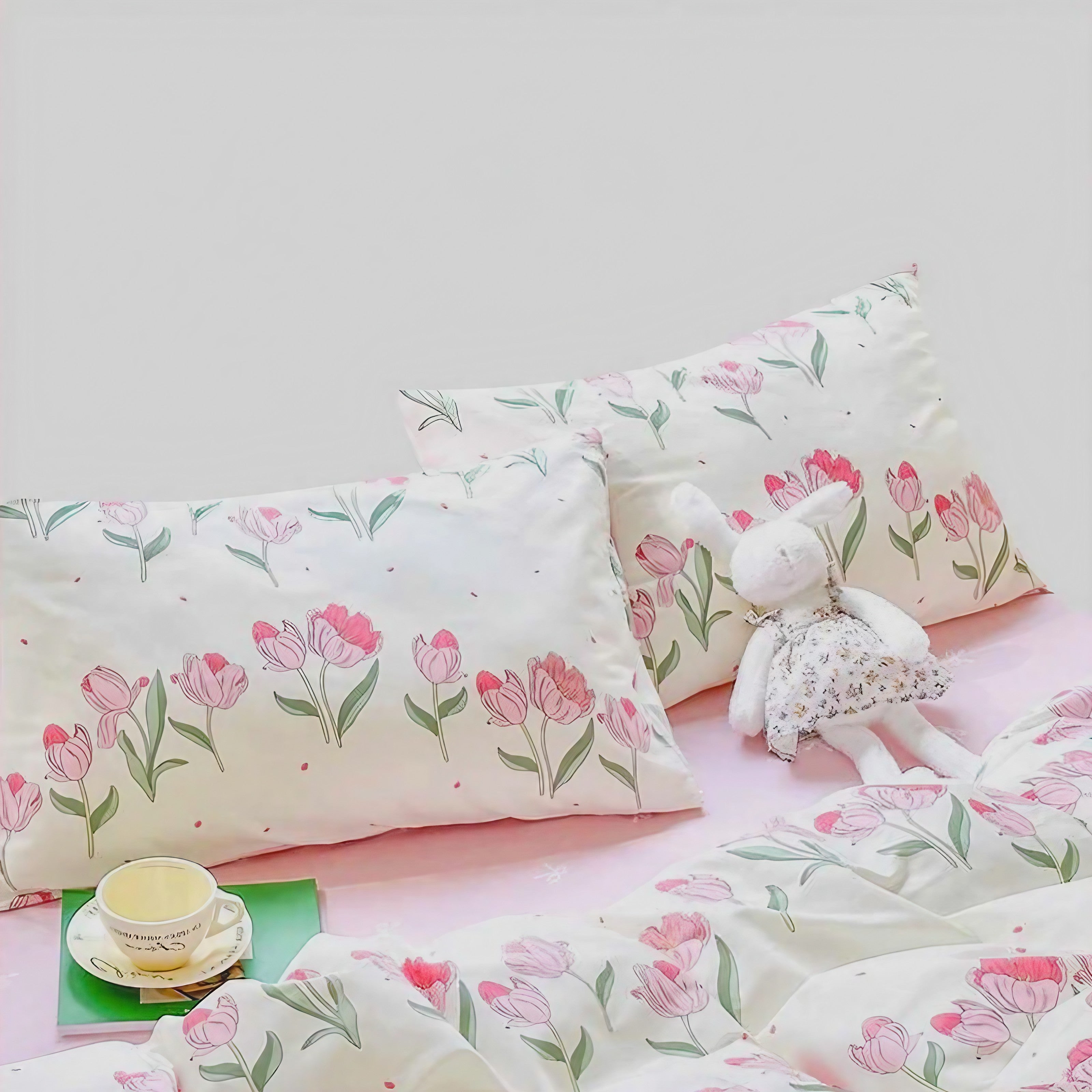 Blushing Tulip Bedding Set