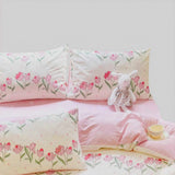 Blushing Tulip Bedding Set
