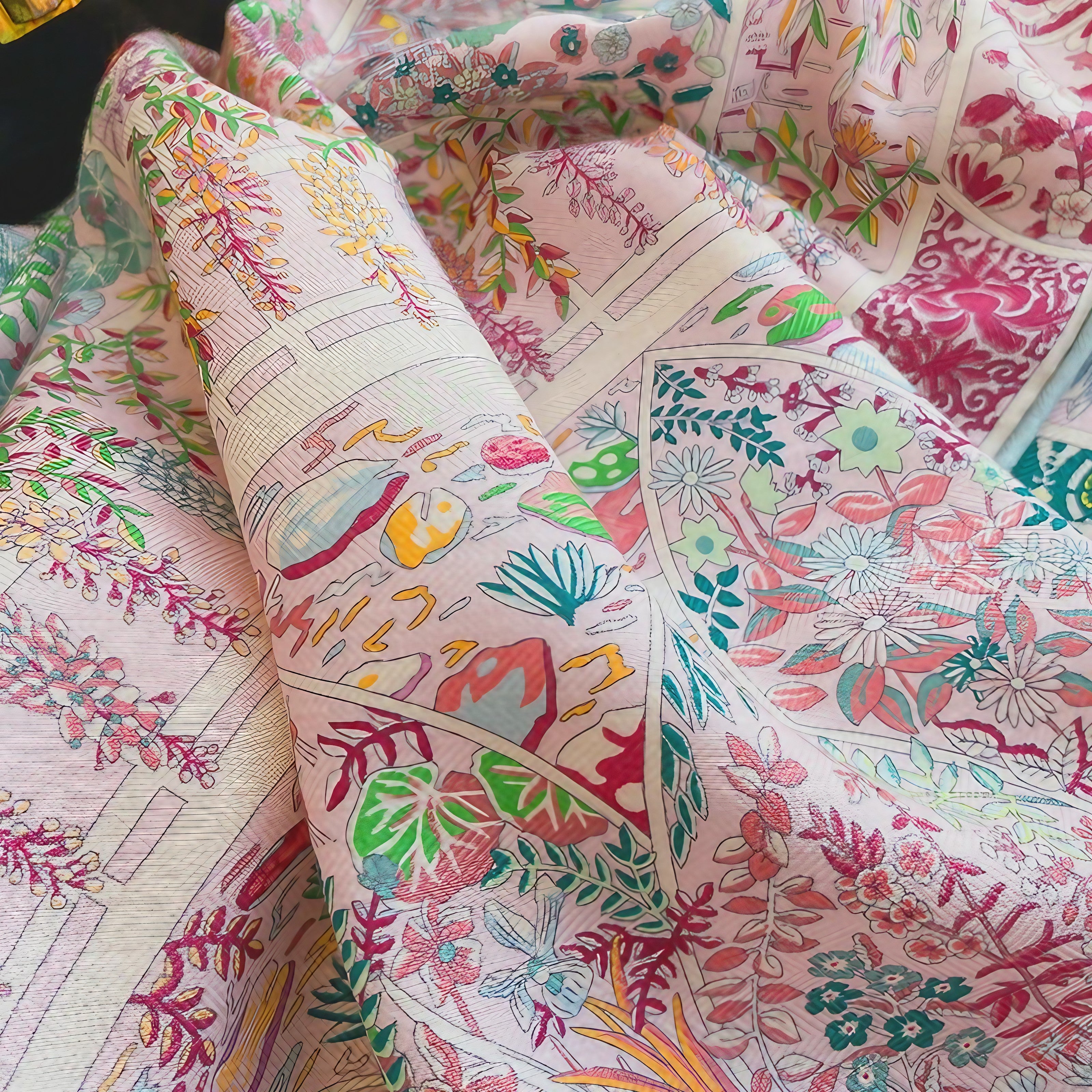 Chic Botanical Collage Scarf