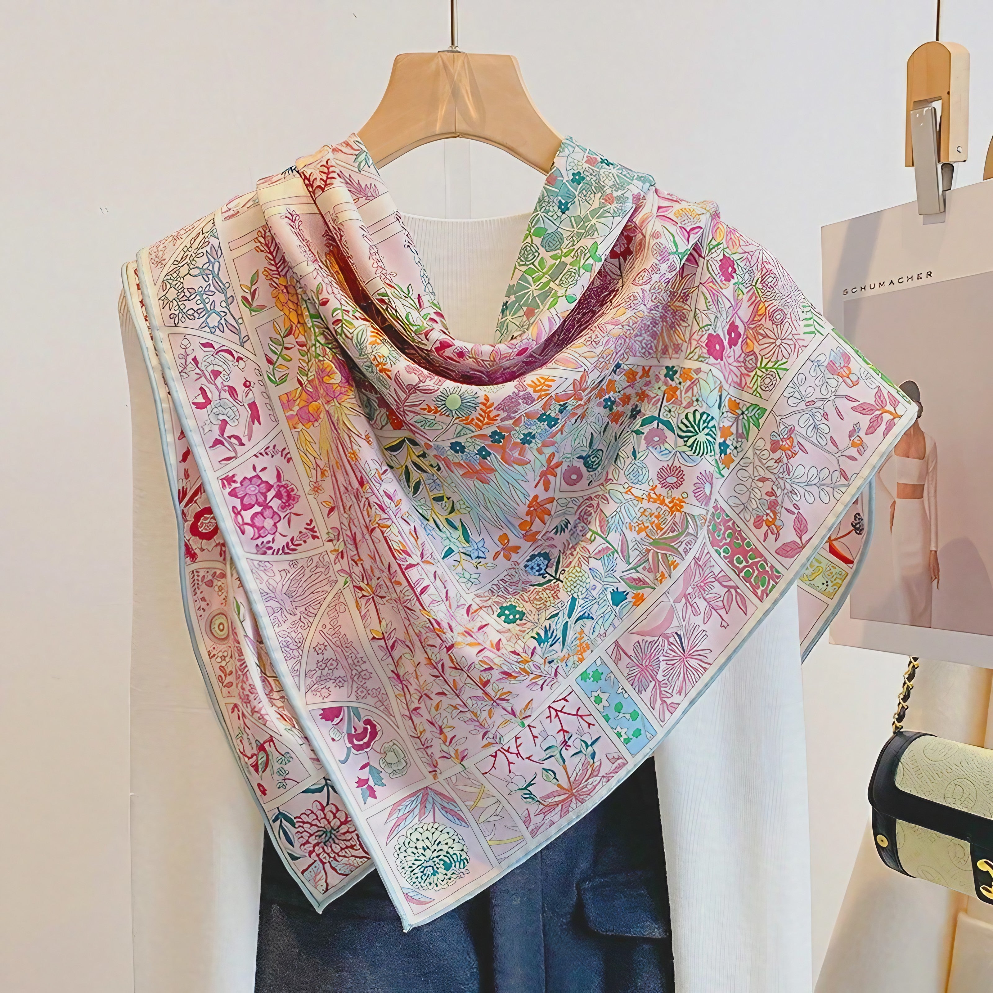 Chic Botanical Collage Scarf