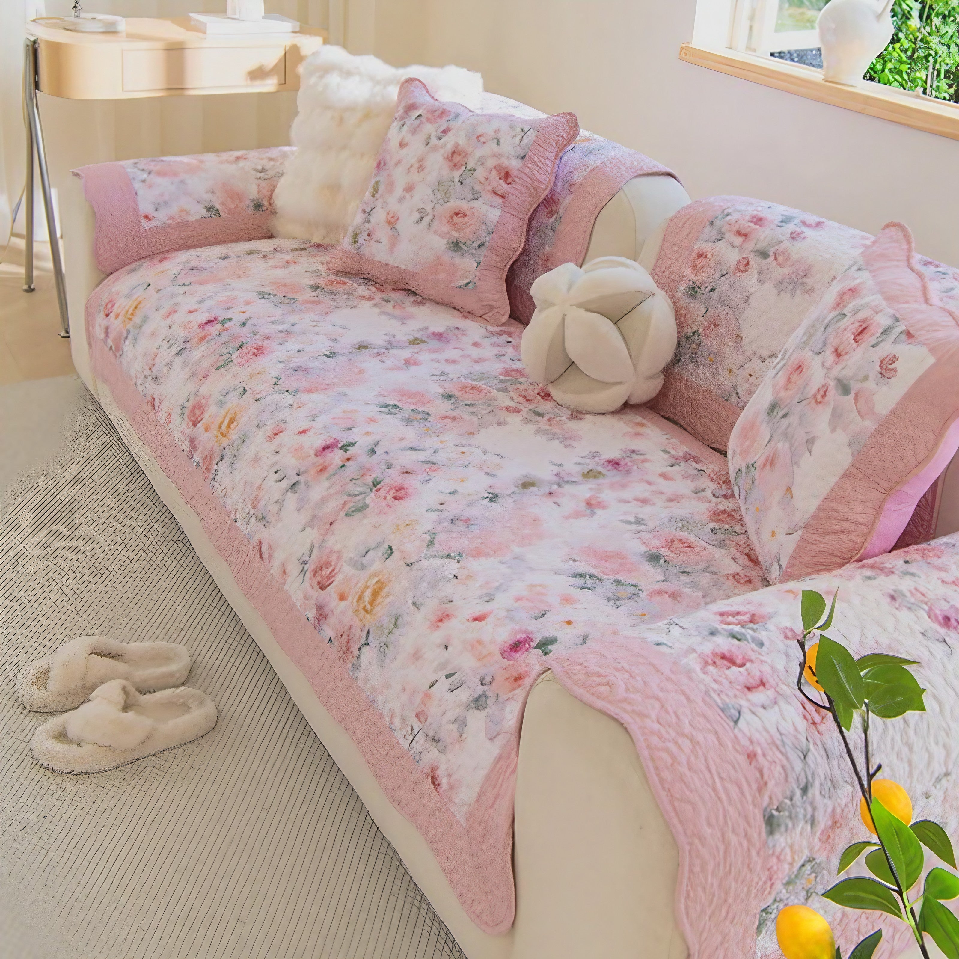 Cloud Petal Quilted Sofa Covers