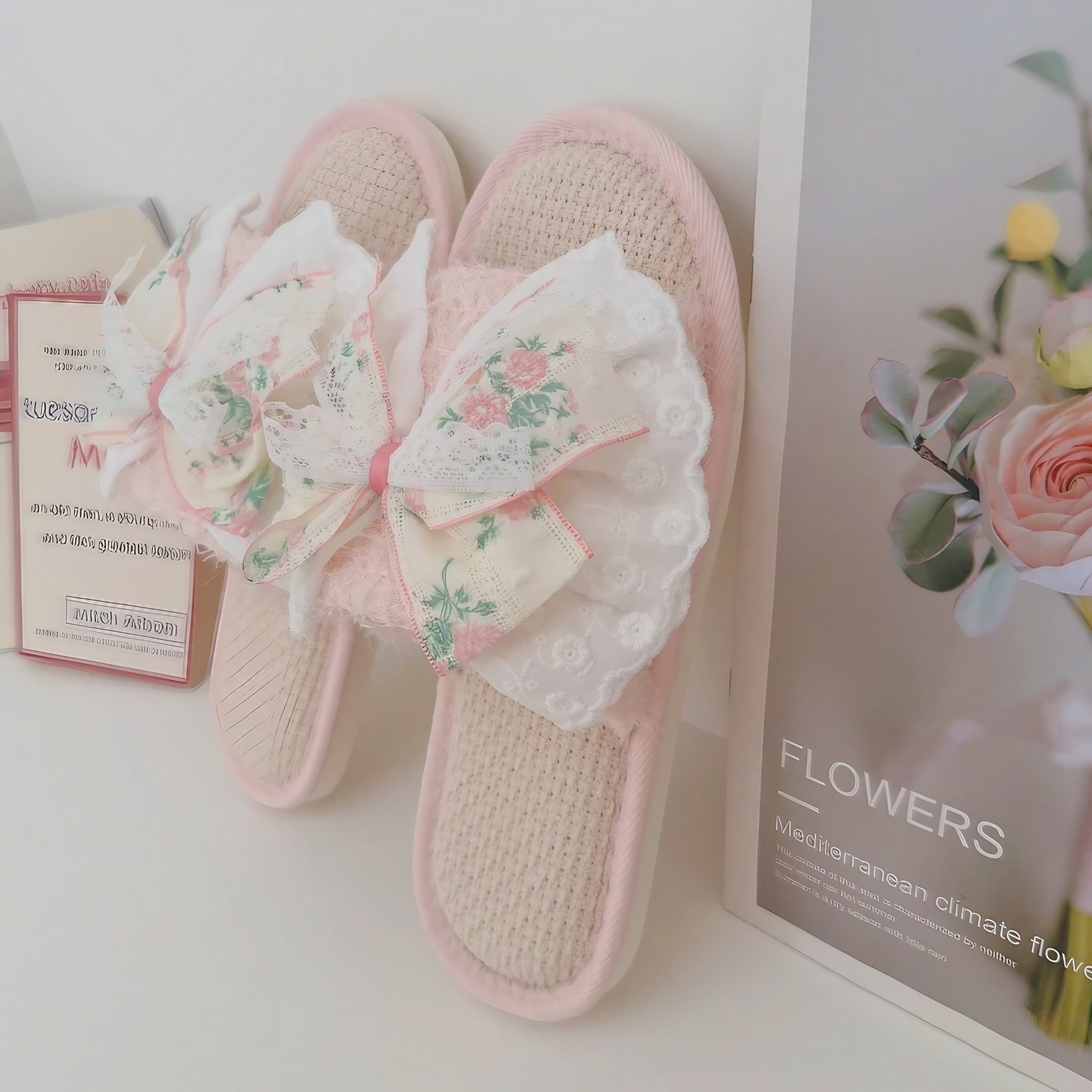 Coquette Floral Slippers