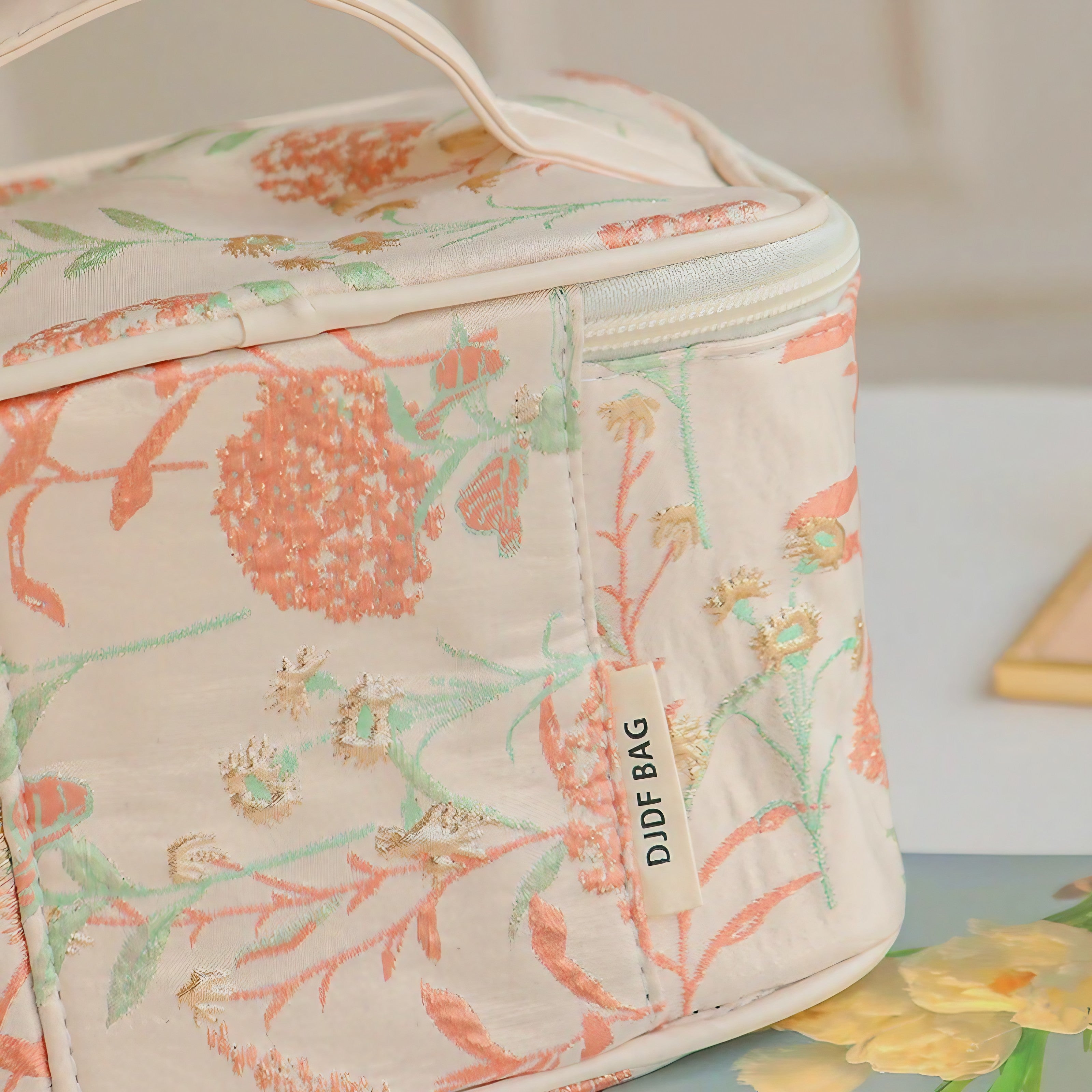 Coral Bloom Cosmetic Bag