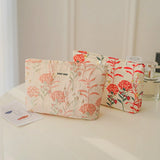 Coral Bloom Quilted Pouch
