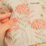 Coral Bloom Quilted Pouch