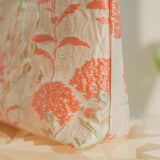 Coral Bloom Quilted Pouch