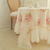 Cottage Rose Frill Tablecloth