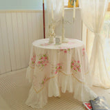 Cottage Rose Frill Tablecloth