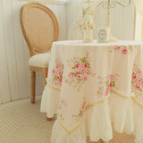 Cottage Rose Frill Tablecloth