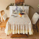 Country Floral Ruffled Tablecloth