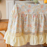 Country Floral Ruffled Tablecloth