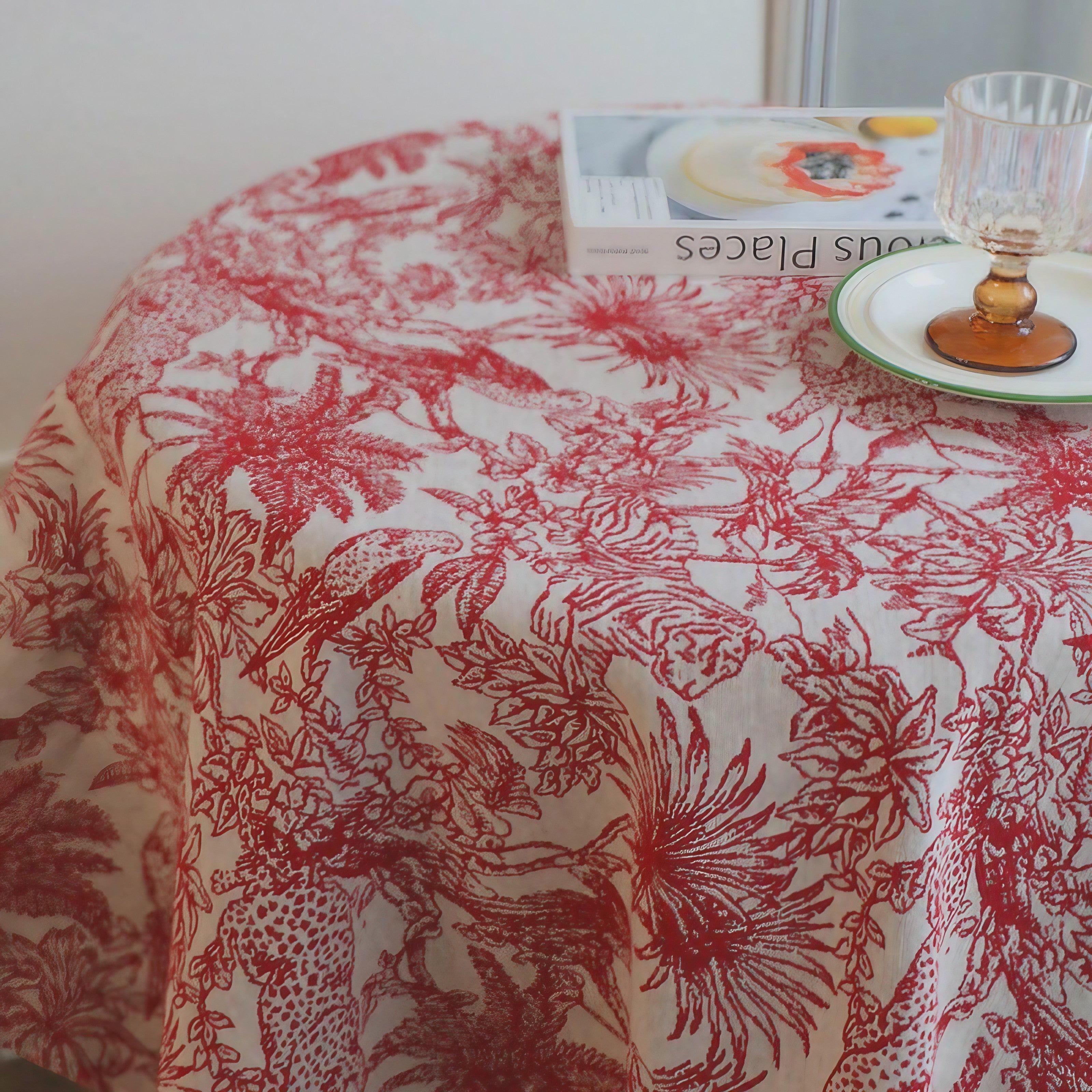 Crimson Safari Tablecloth