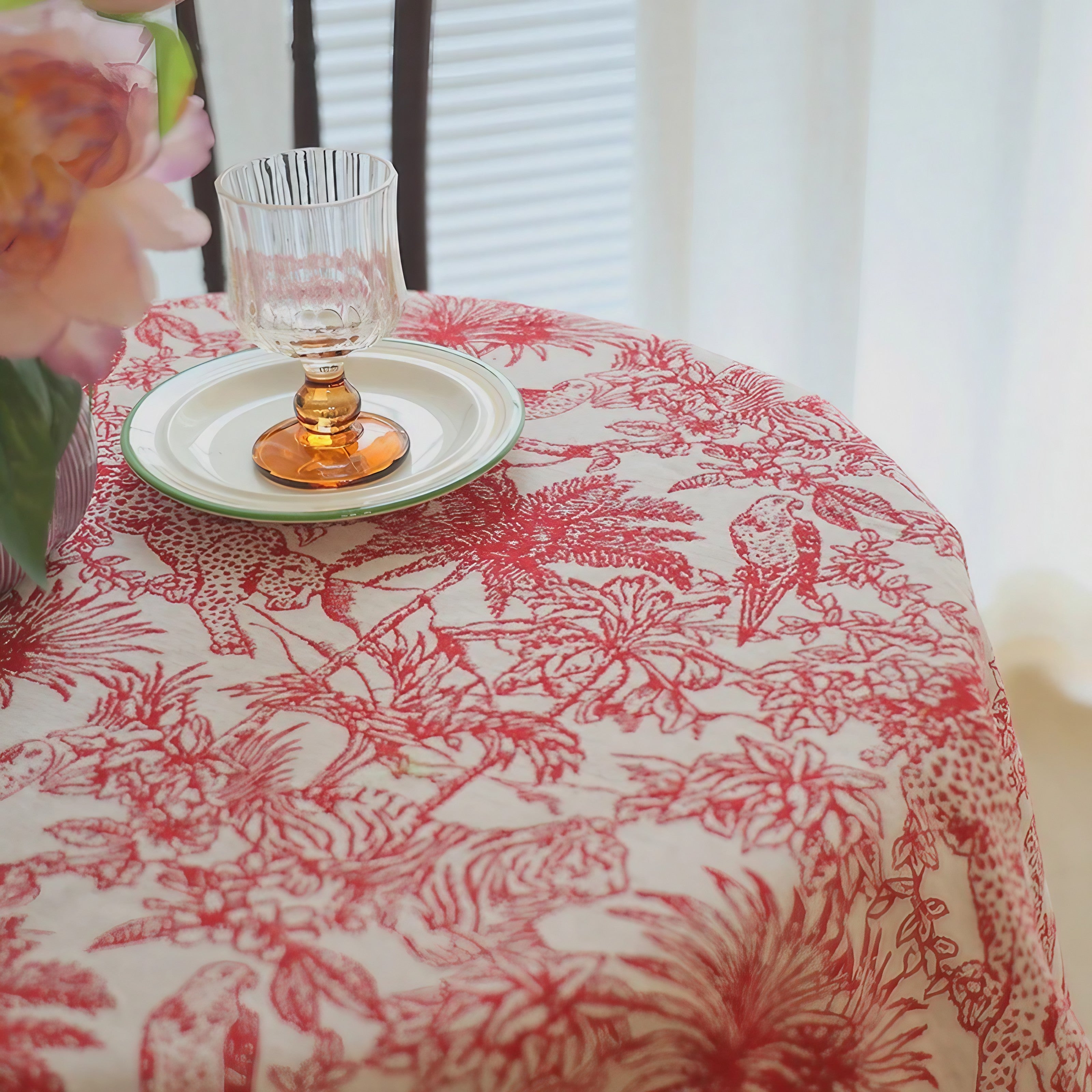 Crimson Safari Tablecloth