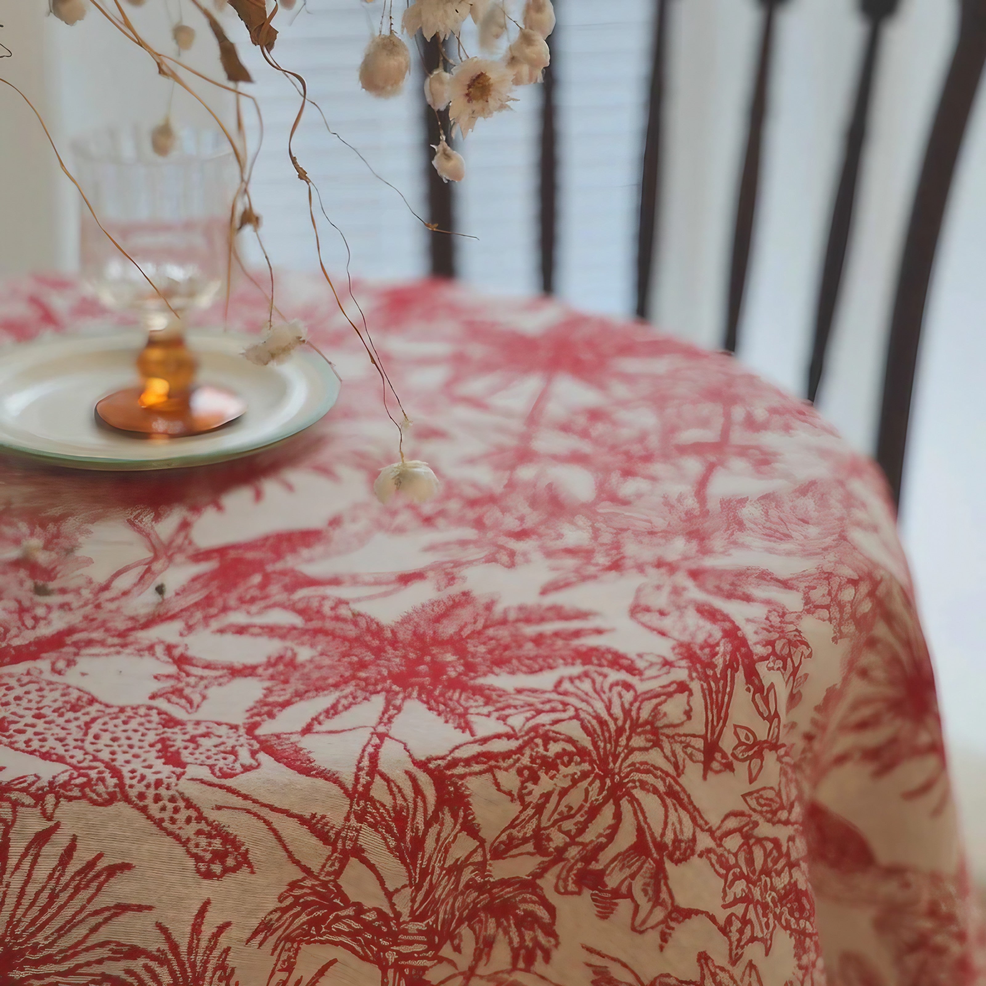 Crimson Safari Tablecloth