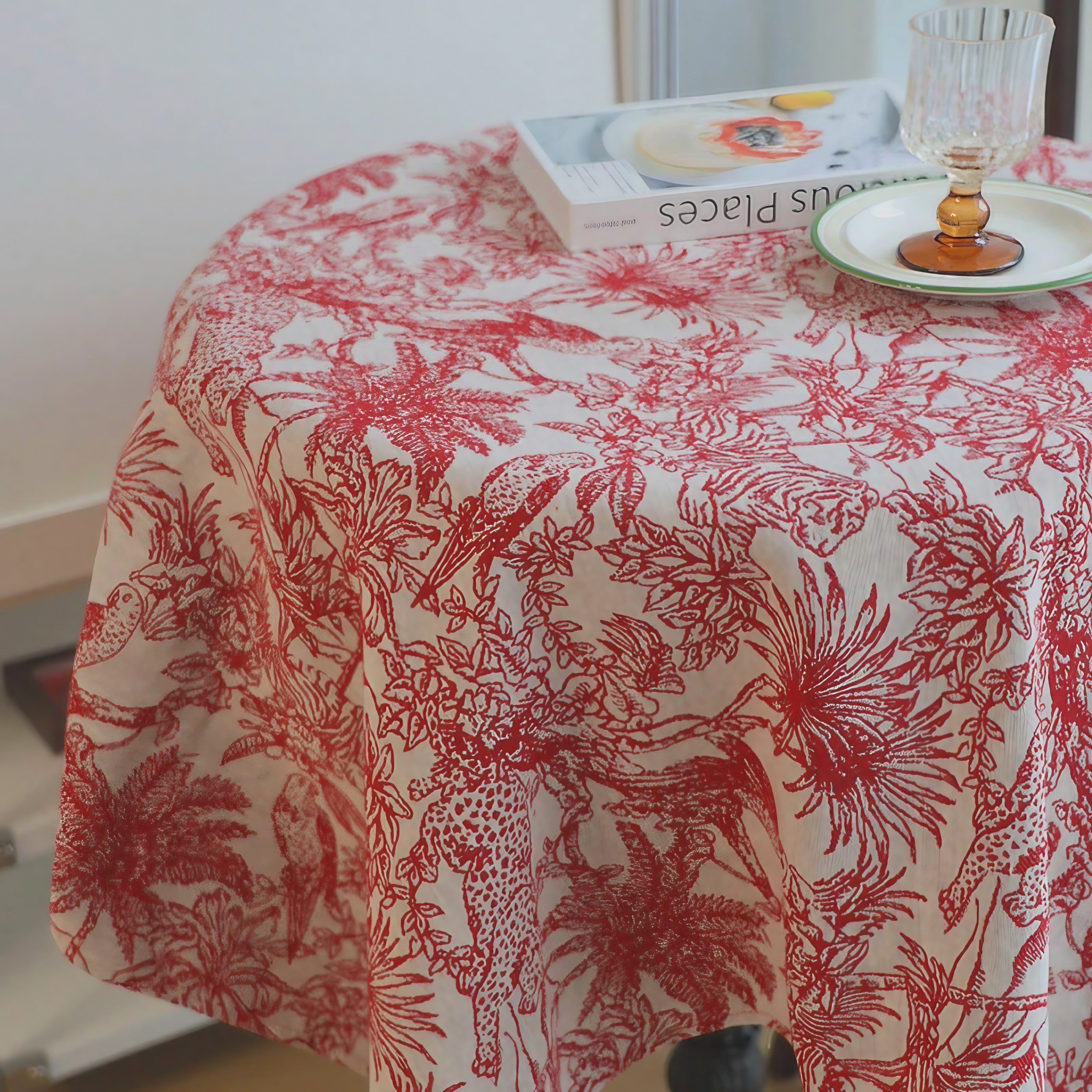 Crimson Safari Tablecloth