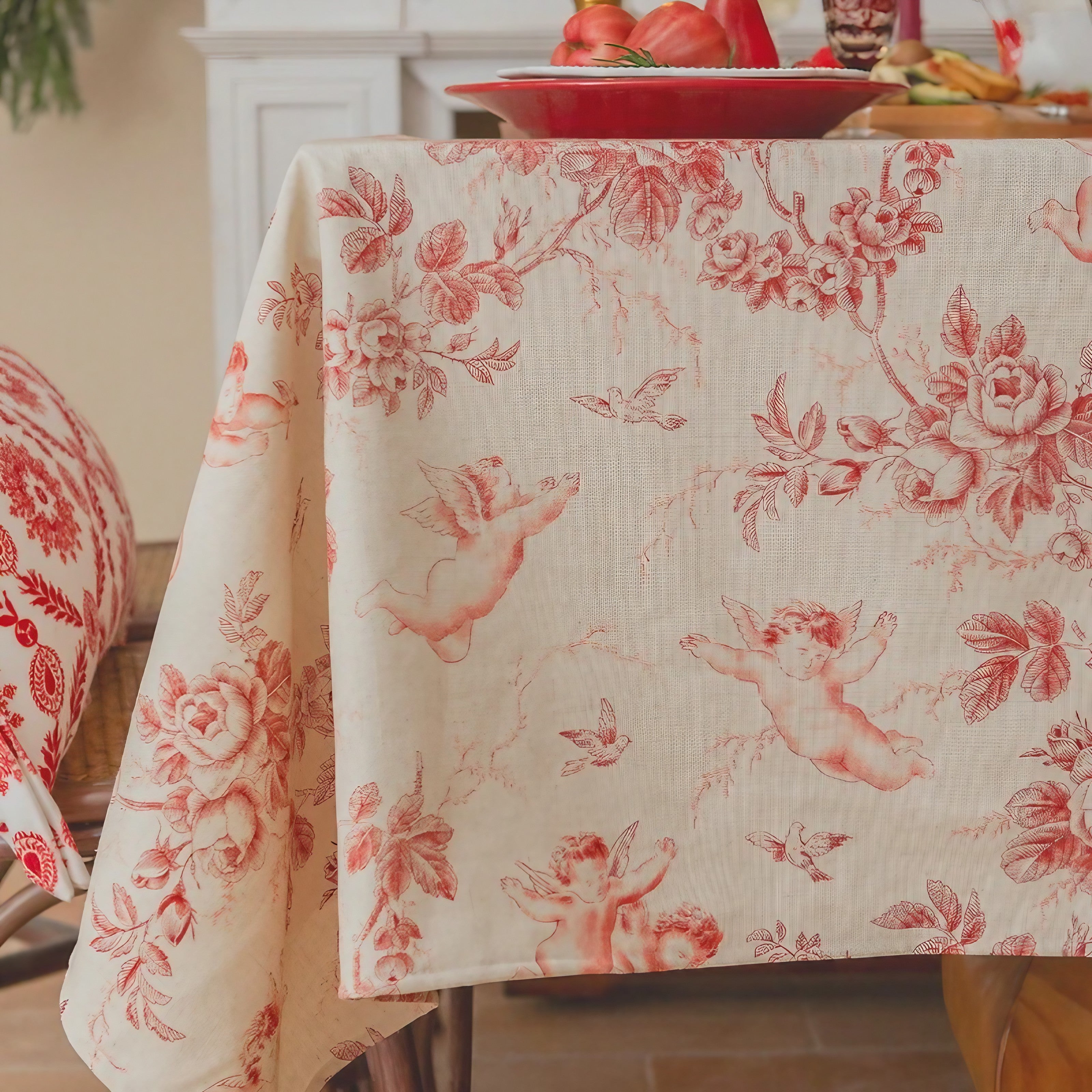 Crimson Toile Vintage Tablecloth