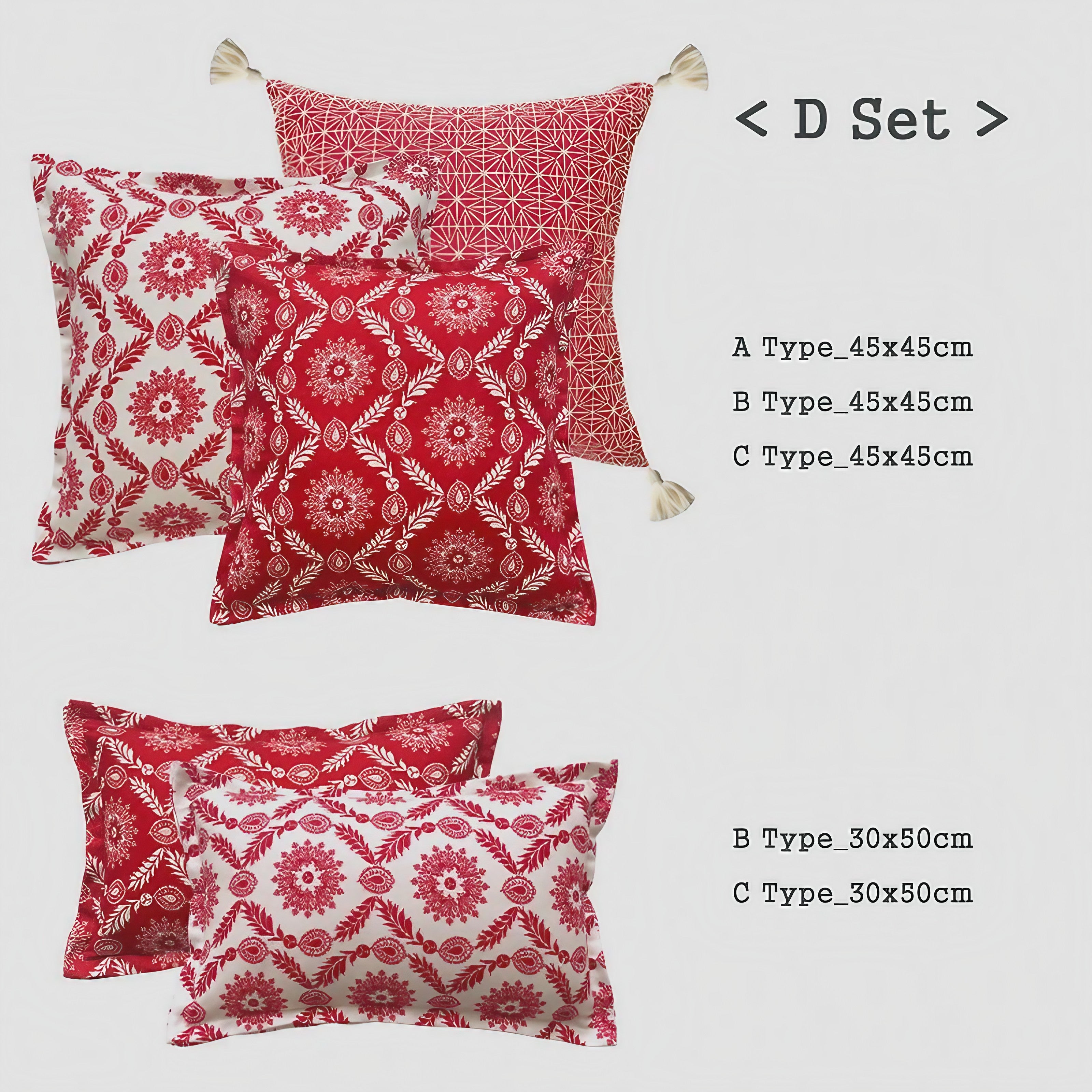 Bohemian Red Pattern Cushion Covers