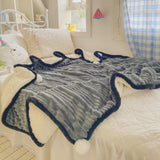 Fluffy Marble Pom Blankets
