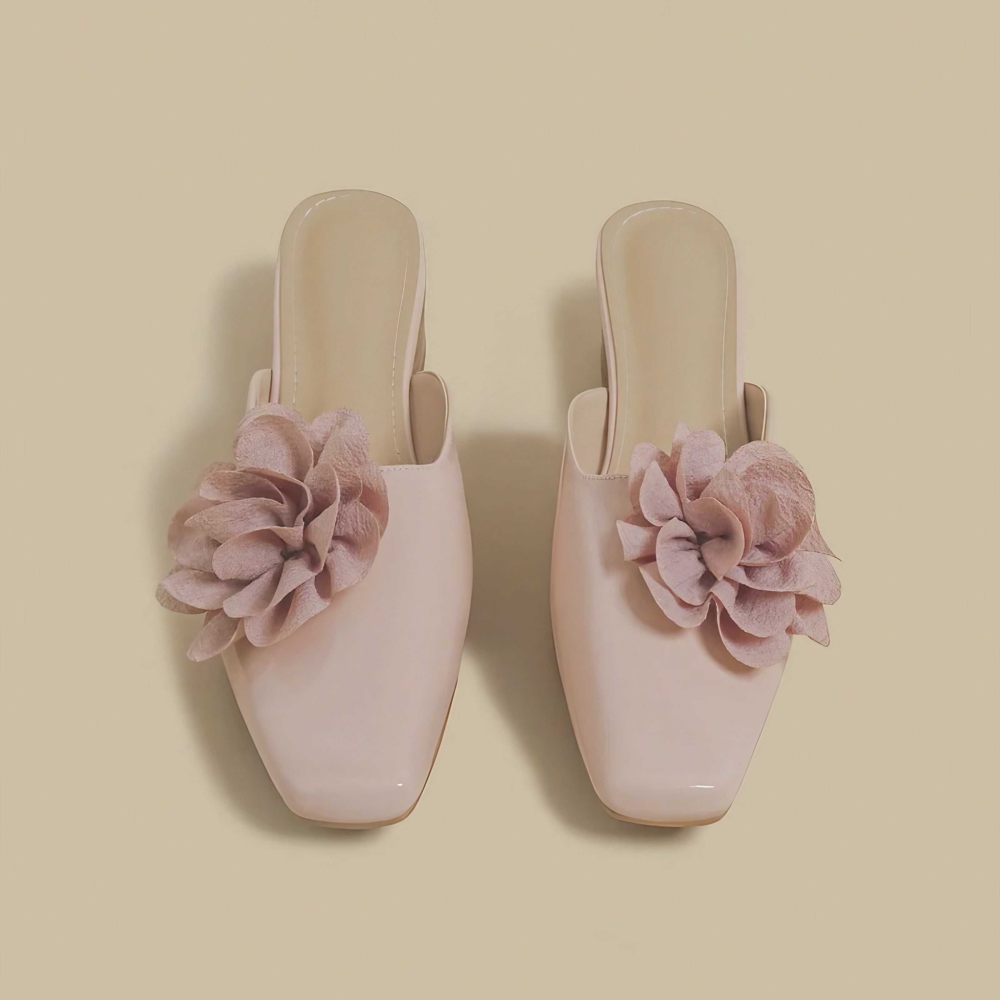 Elegant Rose Accent Mules