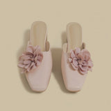 Elegant Rose Accent Mules