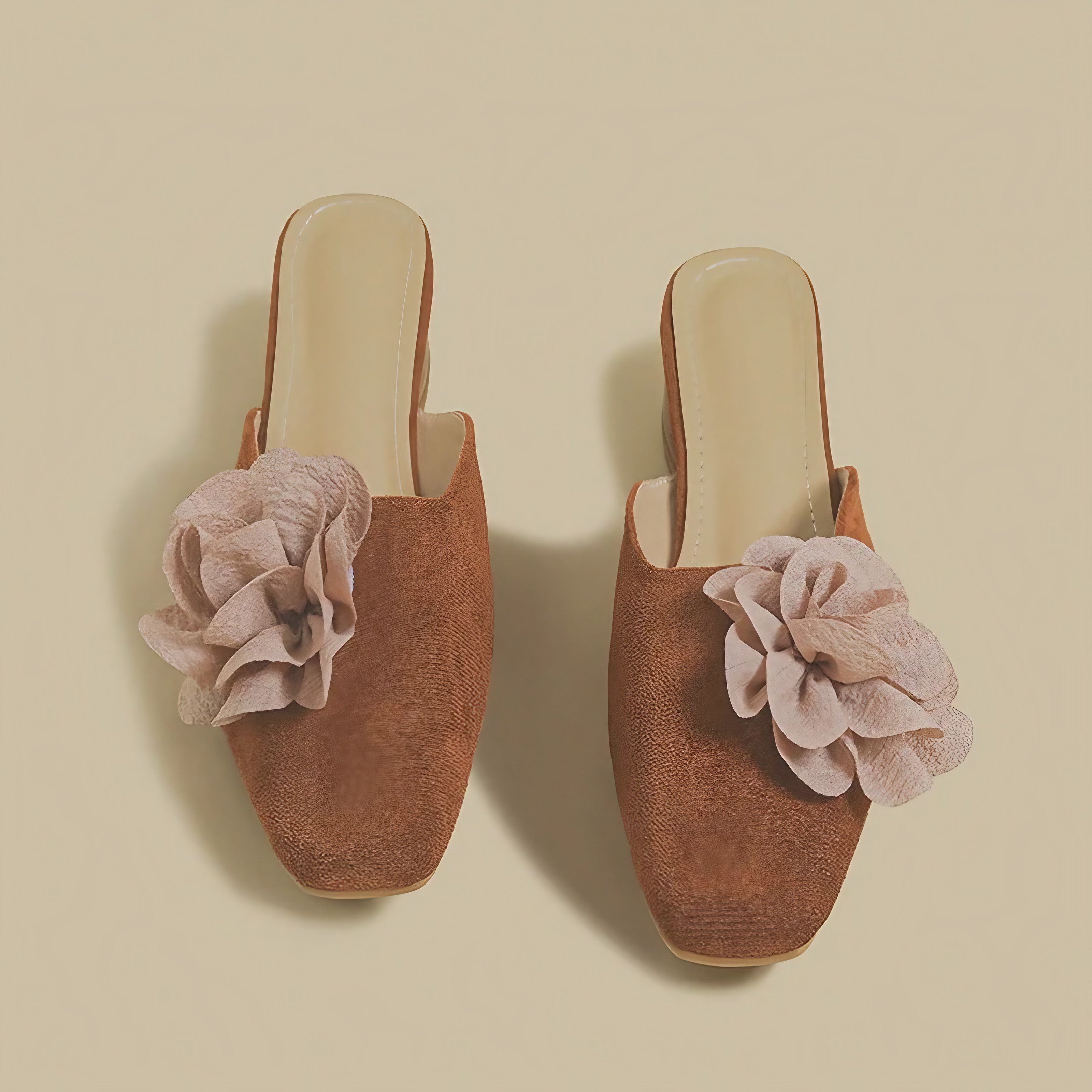 Elegant Rose Accent Mules